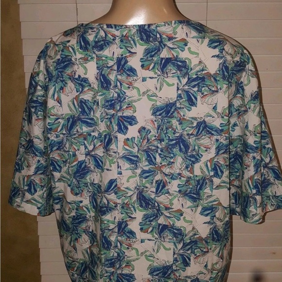 Club Monaco 100% Cotton Multicolor Short Sleeve Summer Top Size L - Picture 4 of 5